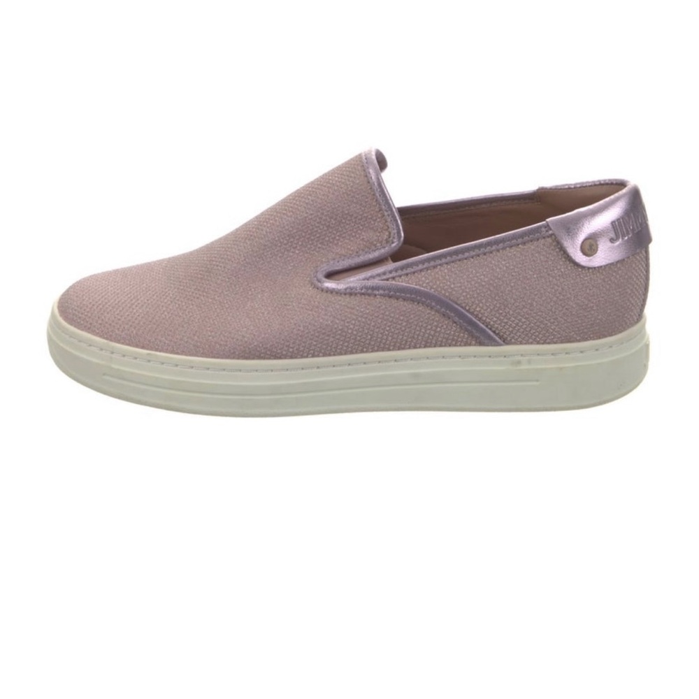Jimmy Choo Canvas Glitter Slip On Sneakers
